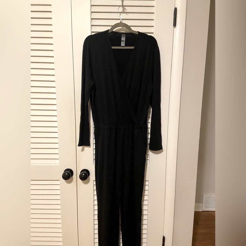 Lou & Grey Elegant Black Wrap Jumpsuit